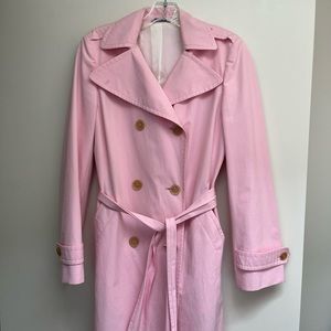 Pink Barney’s trenchcoat